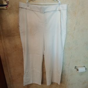 Lane Bryant White Belted Trousers Size 24R NWT